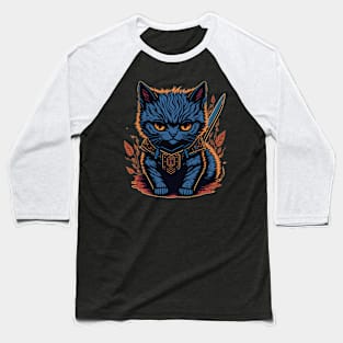 Kitten Samurai IV Baseball T-Shirt